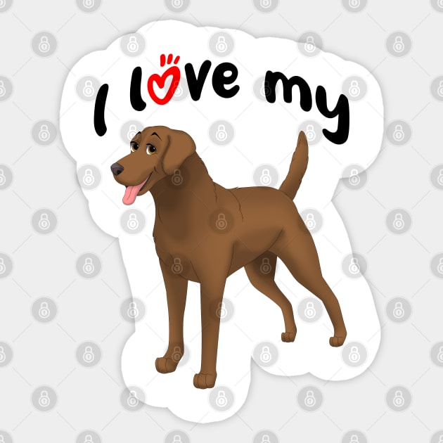 I Love My Chesapeake Bay Retriever Dog Sticker by millersye